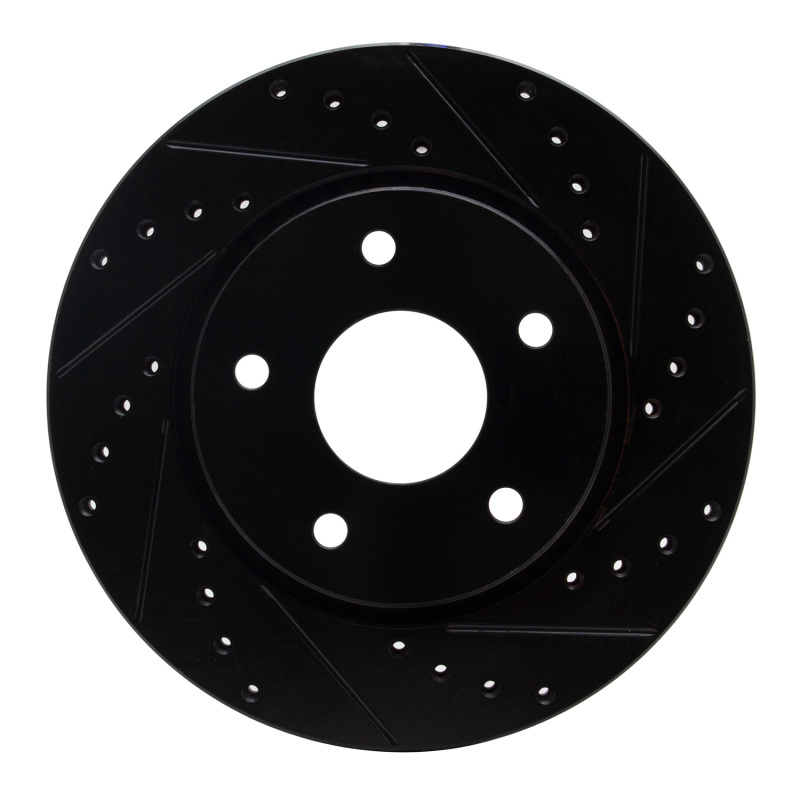 Chrysler Town & Country Brake Rotor (1) - Front Right - R1 Concepts - Drilled & Slotted - Black - `08-`16